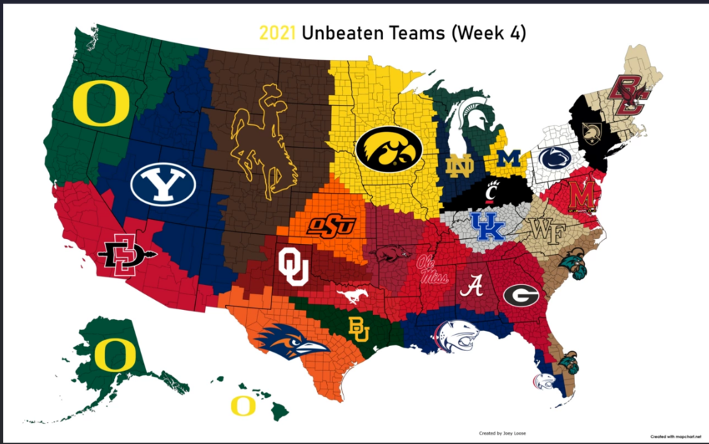 College Football Imperialism Map 2021 - Football - Surly Horns