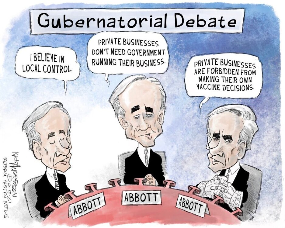 governor abbot debates himself.jpg