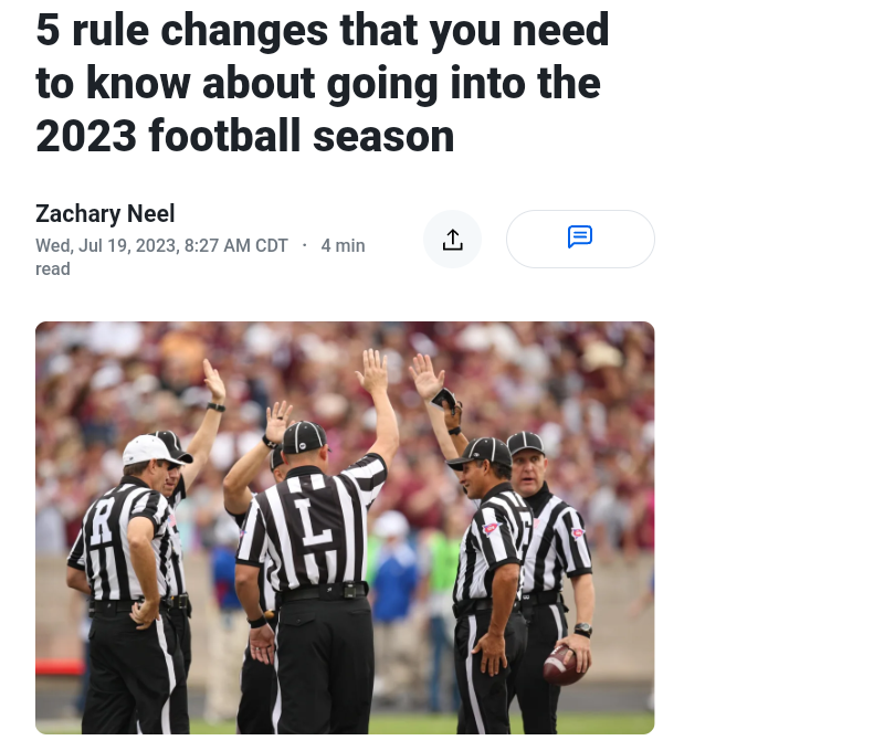 NCAA football rule changes Page 2 Football Surly Horns