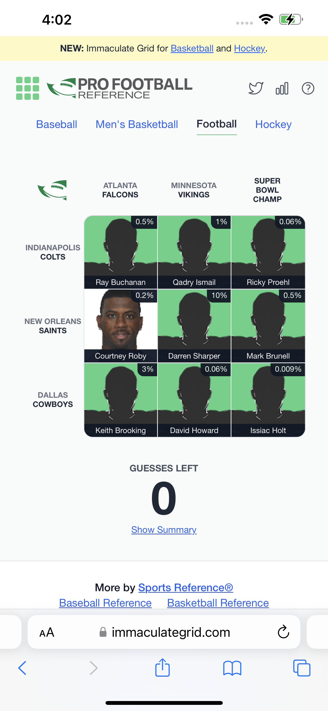 Football Grid - Play Football Grid On IMMACULATE GRID