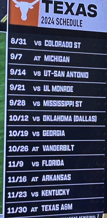 Texas Longhorns 2024 Schedule With A Few SEC Dates Page 6   IMG 8510.thumb .9c6a9da3fd63a8a944b2b5c6ba1a4059 