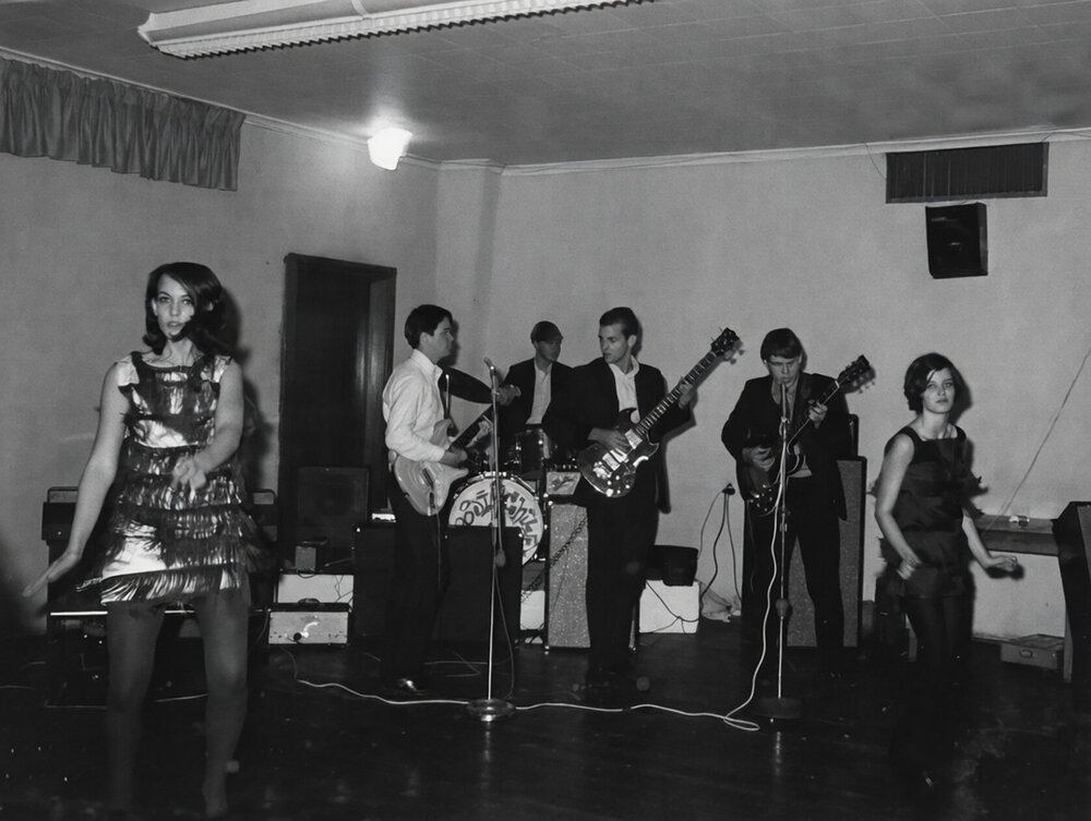 From Lee Ann Lavender The Moving Sidewalks, playing at a church dance somewhere on Westheimer in 1967. My mom is on the right and her boyfriend, Billy Gibbons, is singing and playing guitar just to her left cleaned up.jpg